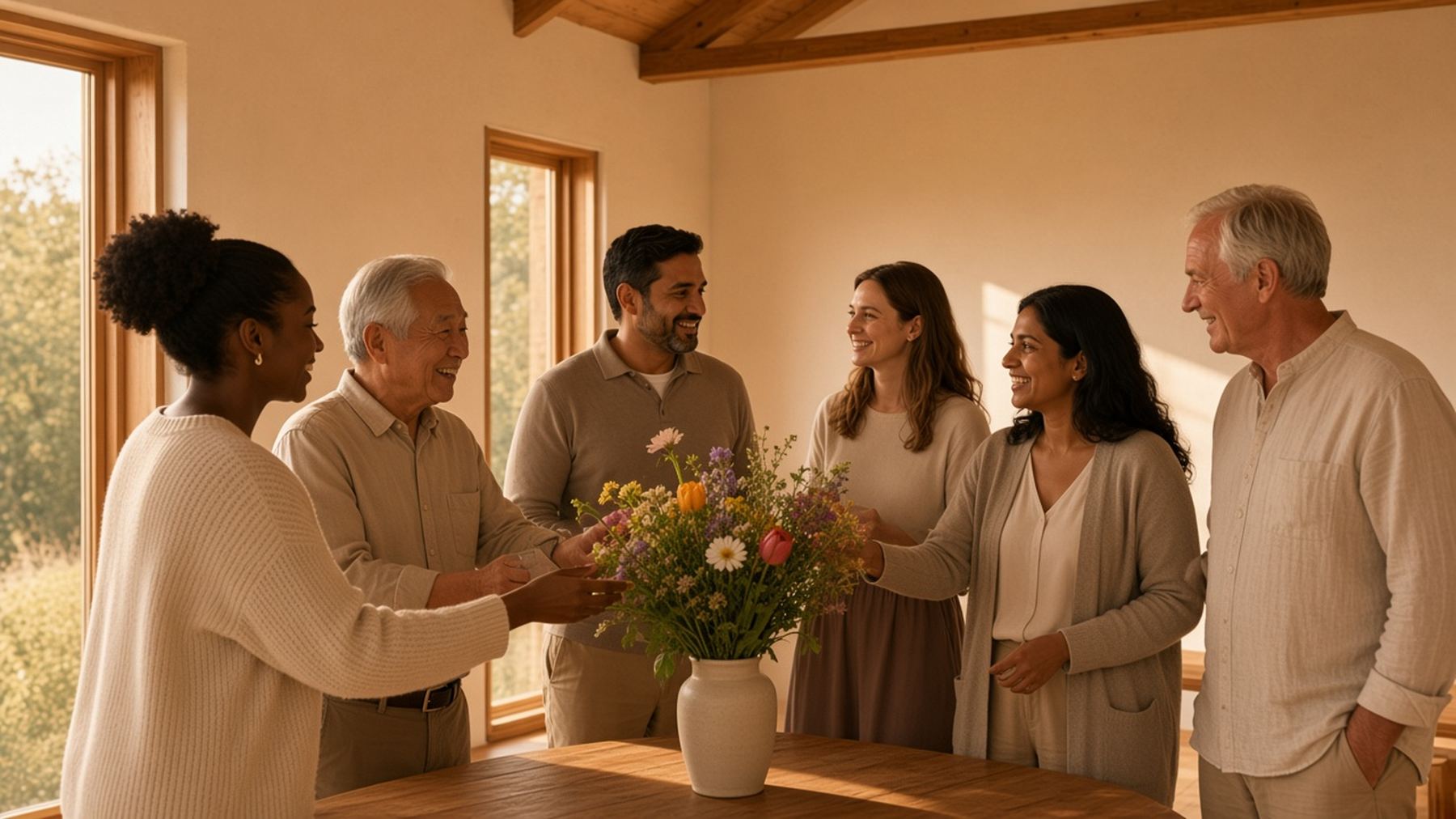 Illustrative photo of people talking together