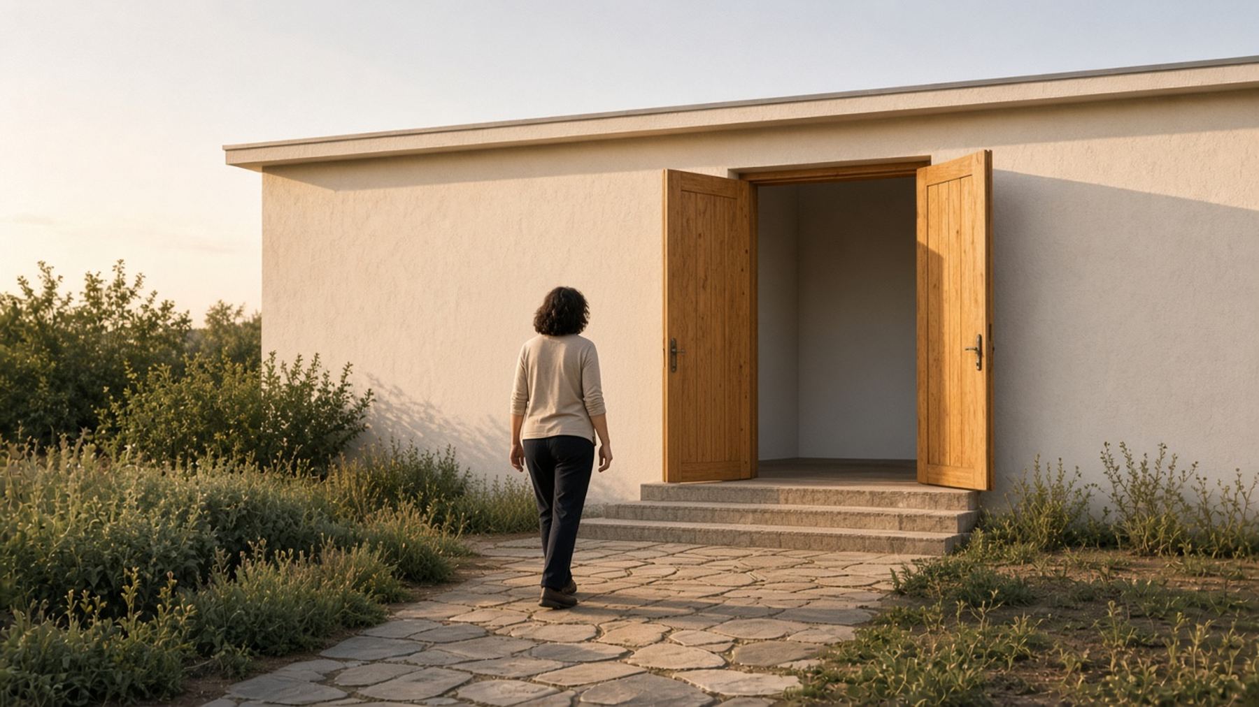 Illustrative photo of arrival at an open door